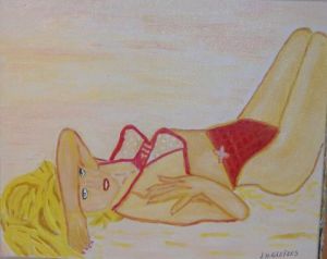 Voir le détail de cette oeuvre:  Blondine sur la plage