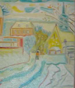 Voir le détail de cette oeuvre: Village normand sous la neige